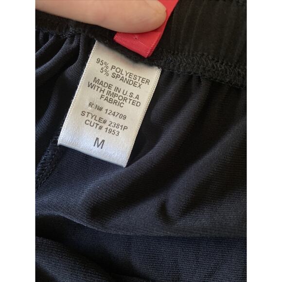 IC Connie K Womens Medium Black Pull On Elastic‎ Waist Ruffle Hem White Piping - Picture 6 of 6